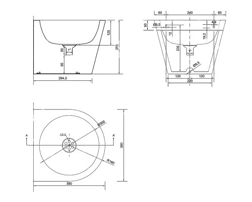 Раковина Nofer 36 13036.C.S Нержавеющая сталь матовая