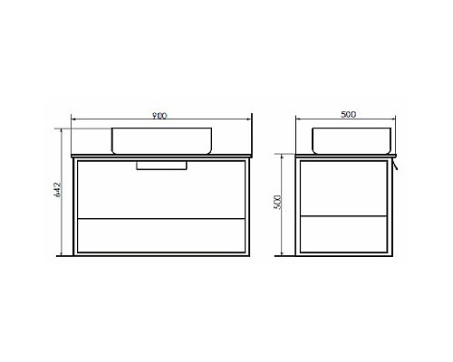 Тумба с раковиной Comforty Кельн 90 00004149965 подвесная Дуб темный
