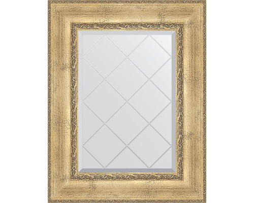 Зеркало Evoform Exclusive-G 80х62 BY 4041 с гравировкой в багетной раме - Состаренное серебро с орнаментом 120 мм