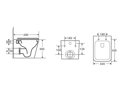 Унитаз CeramaLux 5171MW подвесной Белый матовый с сиденьем Микролифт