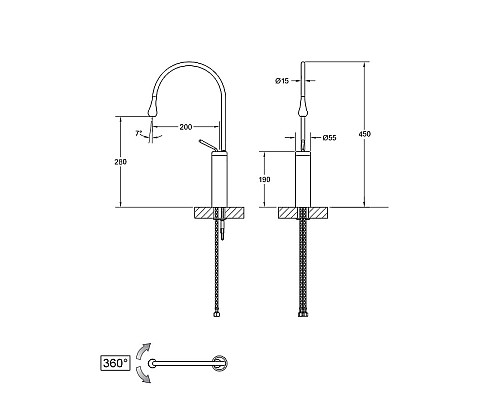 Смеситель для раковины Bronze de Luxe Scandi 9015C Хром