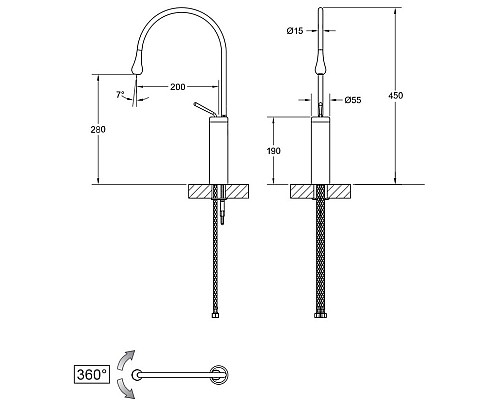 Смеситель для раковины Bronze de Luxe Scandi 9015C Хром