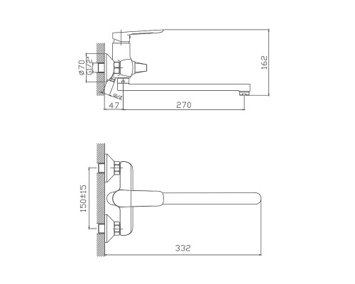 Смеситель для ванны Cron CN22521 Хром
