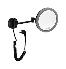 Зеркало с LED-подсветкой, WasserKRAFT K-1004BLACK с 3-х кратным увеличением