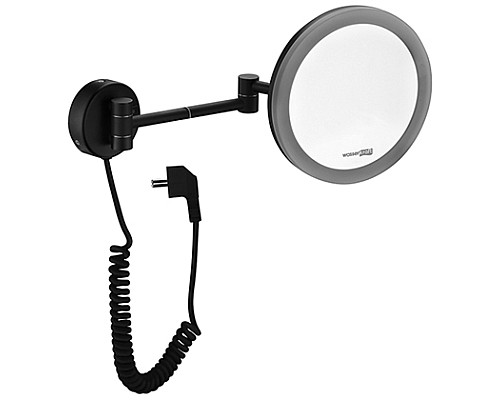 Зеркало с LED-подсветкой, WasserKRAFT K-1004BLACK с 3-х кратным увеличением