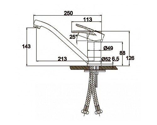 Смеситель для кухонной мойки KAISER City 20433