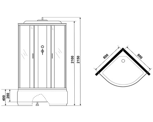Душевая кабина Niagara 80x80 NG-2307-14 без гидромассажа