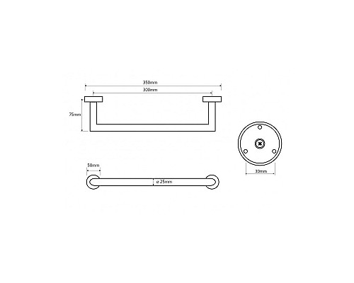 Поручень прямой Bemeta 104307611 355 мм