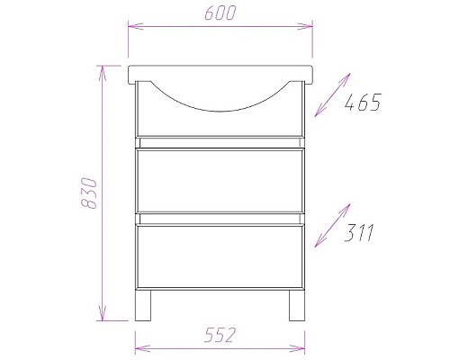 Тумба под раковину Onika Элита 60.13 106120 Белая