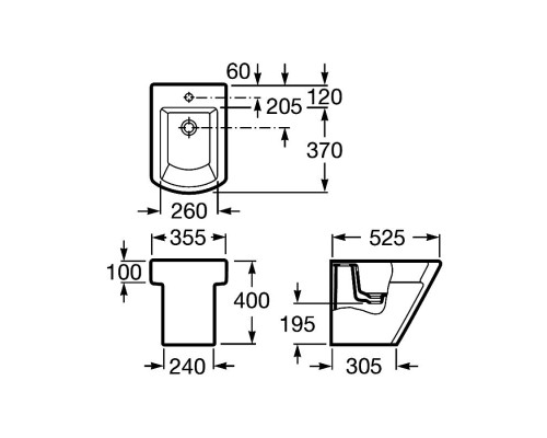 Биде Roca Hall 357624000 напольное
