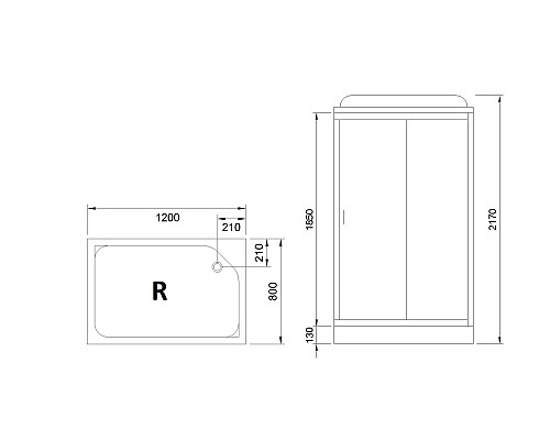 Душевая кабина Royal Bath HP 120х80 RB8120HP2-T-R с гидромассажем