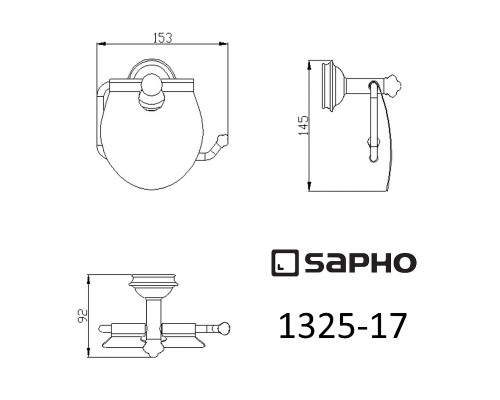 Держатель туалетной бумаги Sapho Astor 1325-17 с крышкой Хром