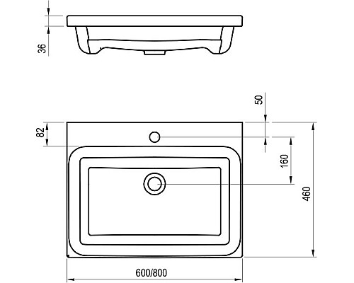 Раковина Ravak Comfort 80 XJX01280001 Белая