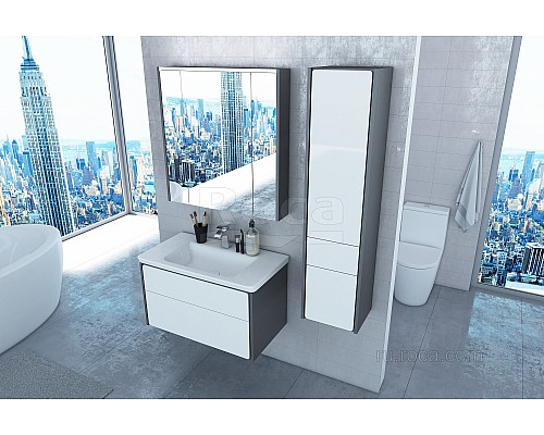 Зеркальный шкаф Roca Ronda 80 ZRU9302970 белый глянец/антрацит