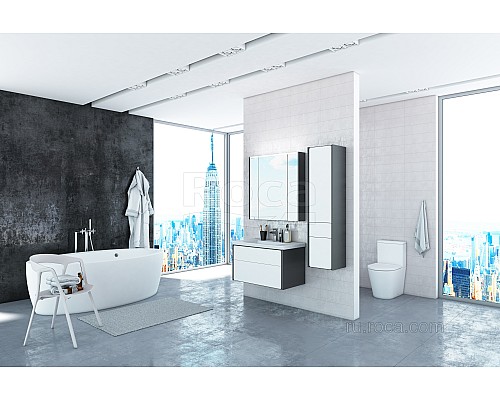 Зеркальный шкаф Roca Ronda 80 ZRU9302970 белый глянец/антрацит