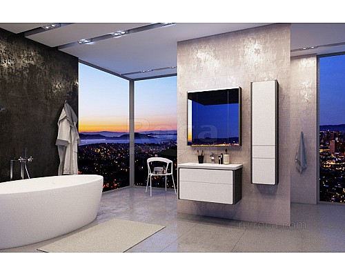 Зеркальный шкаф Roca Ronda 80 ZRU9302970 белый глянец/антрацит