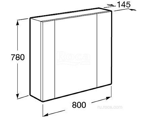 Зеркальный шкаф Roca Ronda 80 ZRU9302970 белый глянец/антрацит