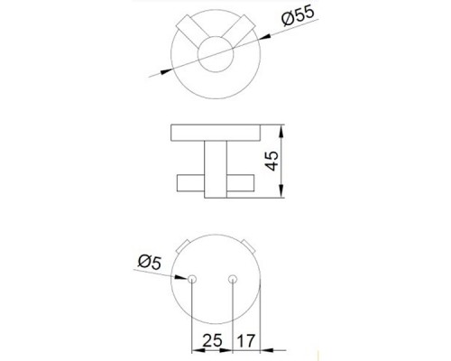 Двойной крючок Nofer Niza 16852.B Глянцевая нержавеющая сталь
