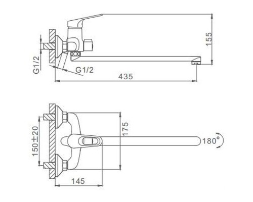 Смеситель для ванны Frap H13 F2213 универсальный Хром