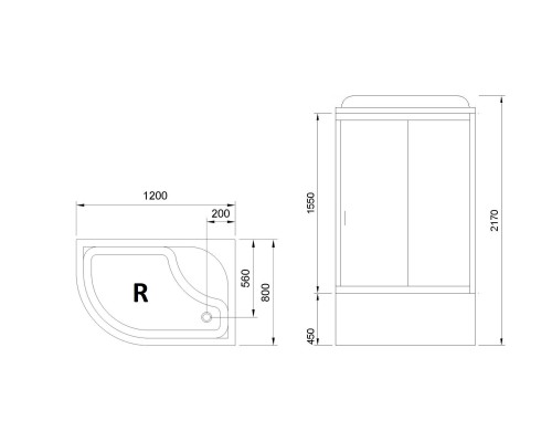 Душевая кабина Royal Bath BK 120x80 без гидромассажа