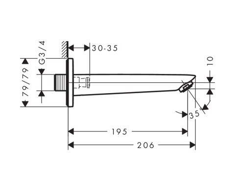 Излив на ванну Hansgrohe Logis 71410000