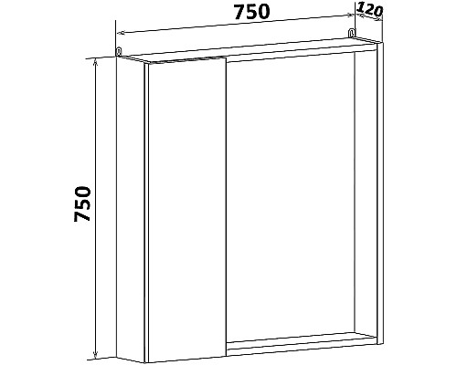 Зеркало со шкафом Runo Манхэттен 75 00-00001017 Серый бетон Белое