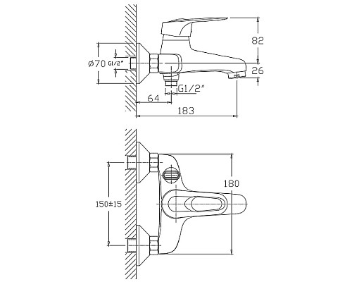 Смеситель для ванны Haiba HB3204 Хром