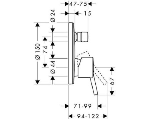 Смеситель для ванны,для душа Hansgrohe Talis S 32475000