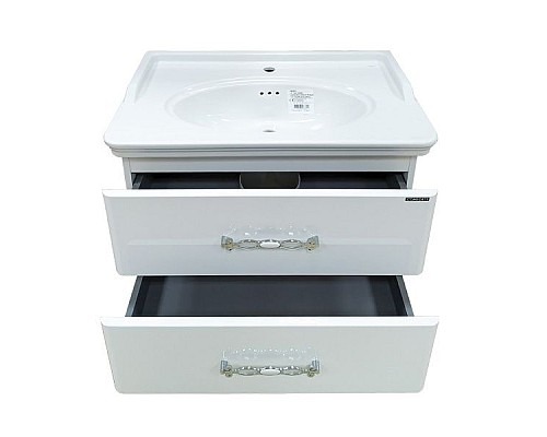 Тумба с раковиной Comforty Неаполь 80 00004147564 подвесная Белый глянец