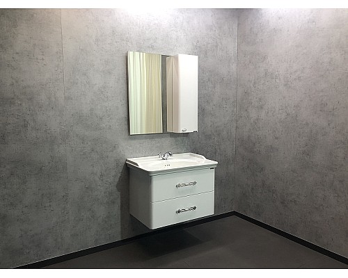 Тумба с раковиной Comforty Неаполь 80 00004147564 подвесная Белый глянец