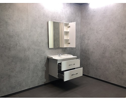 Тумба с раковиной Comforty Неаполь 80 00004147564 подвесная Белый глянец