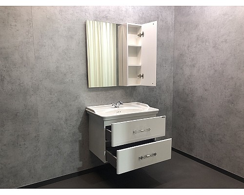 Тумба с раковиной Comforty Неаполь 80 00004147564 подвесная Белый глянец