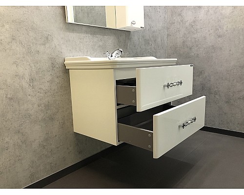 Тумба с раковиной Comforty Неаполь 80 00004147564 подвесная Белый глянец