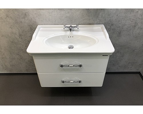 Тумба с раковиной Comforty Неаполь 80 00004147564 подвесная Белый глянец