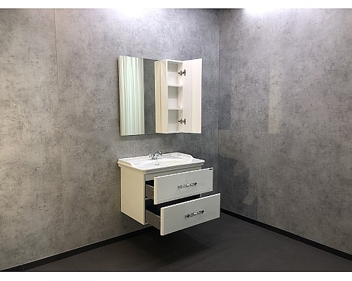 Тумба с раковиной Comforty Неаполь 80 00004147564 подвесная Белый глянец