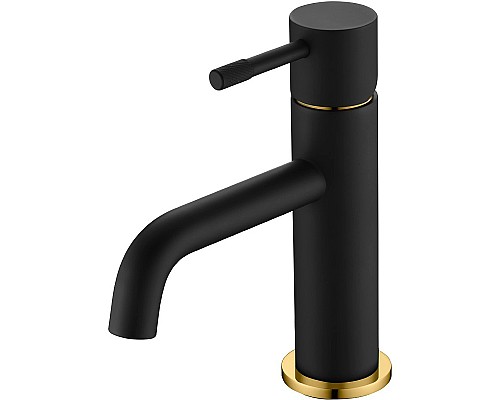 Смеситель для раковины Boheme Uno 461-BG Черный матовый Золото