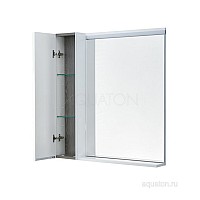 Зеркальный шкаф Рене 80 белый, грецкий орех Aquaton 1A222502NRC80