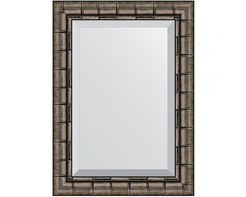Зеркало Evoform Exclusive 73х53 BY 1126 с фацетом в багетной раме - Серебряный бамбук 73 мм