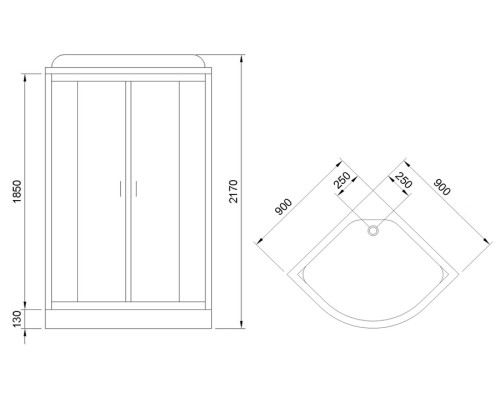 Душевая кабина Royal Bath HK 90х90 RB90HK7-WT с гидромассажем