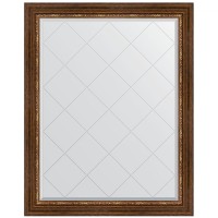 Зеркало Evoform Exclusive-G 121х96 BY 4363 с гравировкой в багетной раме - Римская бронза 88 мм