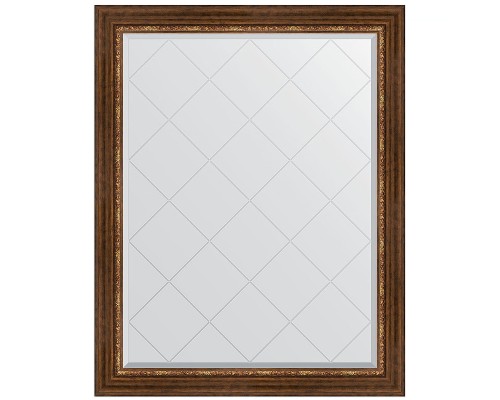 Зеркало Evoform Exclusive-G 121х96 BY 4363 с гравировкой в багетной раме - Римская бронза 88 мм