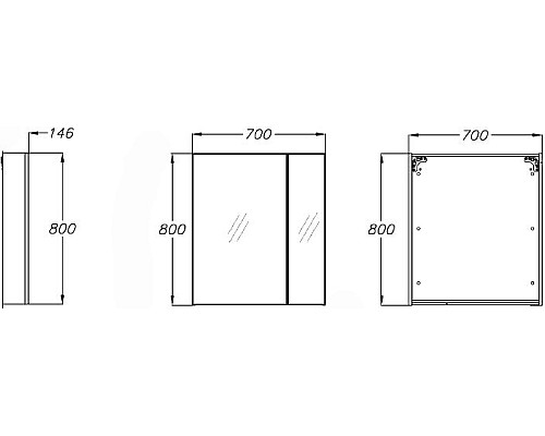 Зеркальный шкаф Opadiris Фреш 70 00-00003584 Белый глянцевый