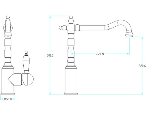 Смеситель для кухни Boheme Medici Ripresa 101-CRST Бронза