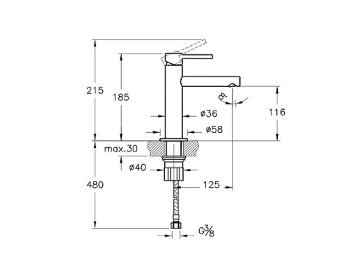 Смеситель для раковины Vitra Origin A4255626 Медь
