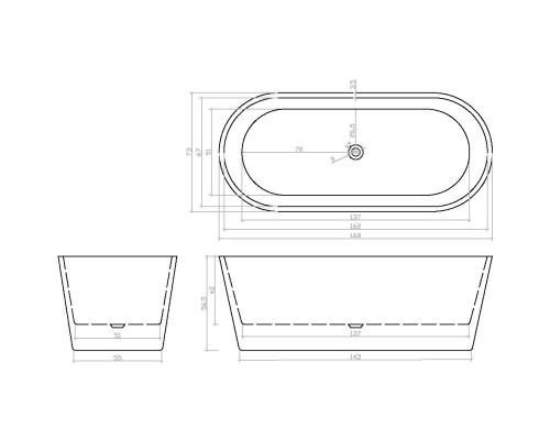 Акриловая ванна Cerutti SPA Resia 168x73 7388 Белая
