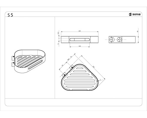 Полка угловая черный Sonia 176519