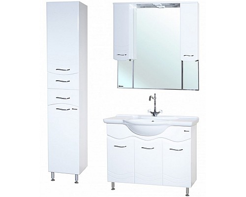 Зеркало со шкафом Bellezza Мари 105 4612918000018 с подсветкой Белое