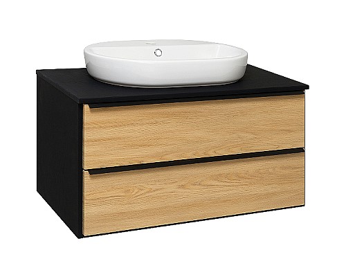 Тумба под раковину Runo Мальта 85 00-00001099 Дуб Черная