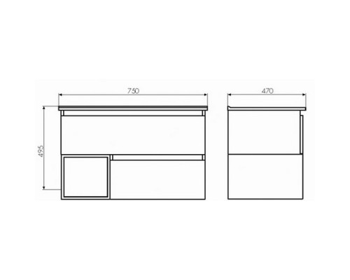 Тумба с раковиной Comforty Турин 75 00004144200 Дуб бежевый