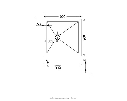 Душевой поддон из искусственного камня RGW Stone Tray ST-G 90x90 16152099-02 Графит